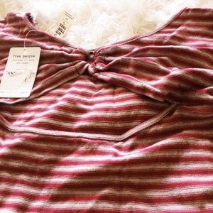 Free People Dresses - Free People Red NWT Small Striped Dress Keyhole Free People Dresses - Free People Red NWT Small Striped Dress Keyhole